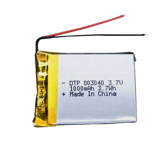 803040 1000mAh 3.7V Lithium Ion Battery (A-grade cell）