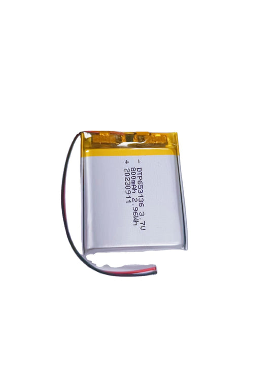 653136 800mAh 3.7V Lithium Ion Battery (A-grade cell）