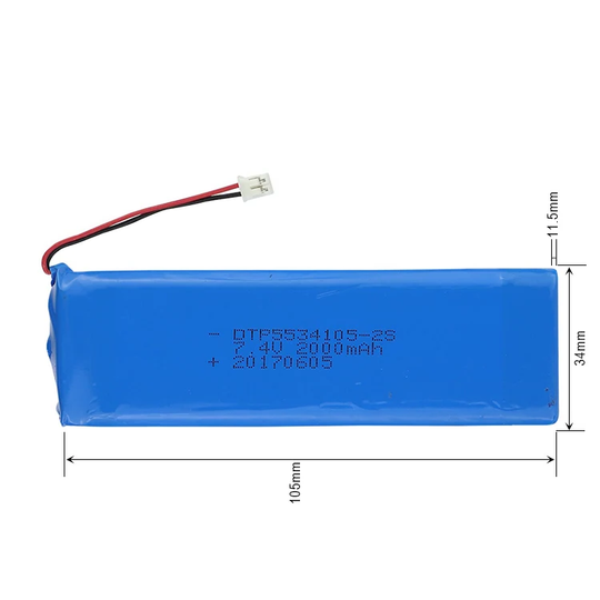 7.4V Lithium Battery Pack 5534105-2S 2000mah  (A-grade cell）