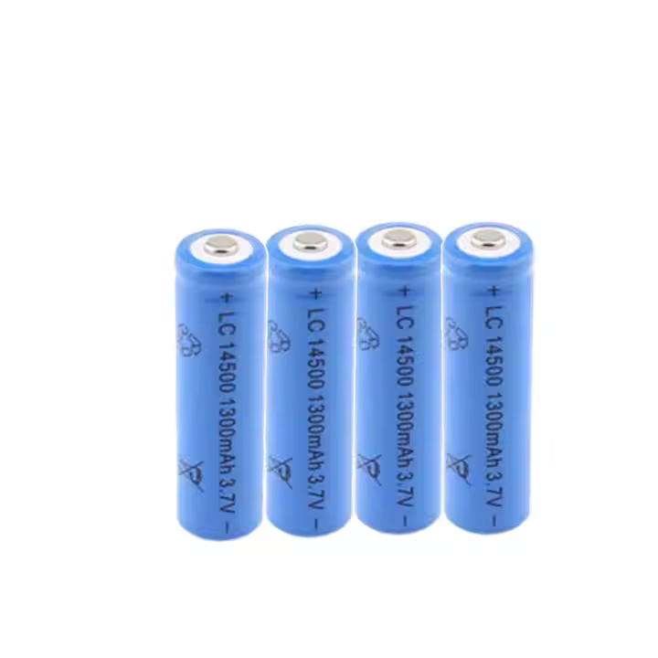 Cylindrical 14500 3.7V 1300mah Li-ion Battery (A-grade cell）