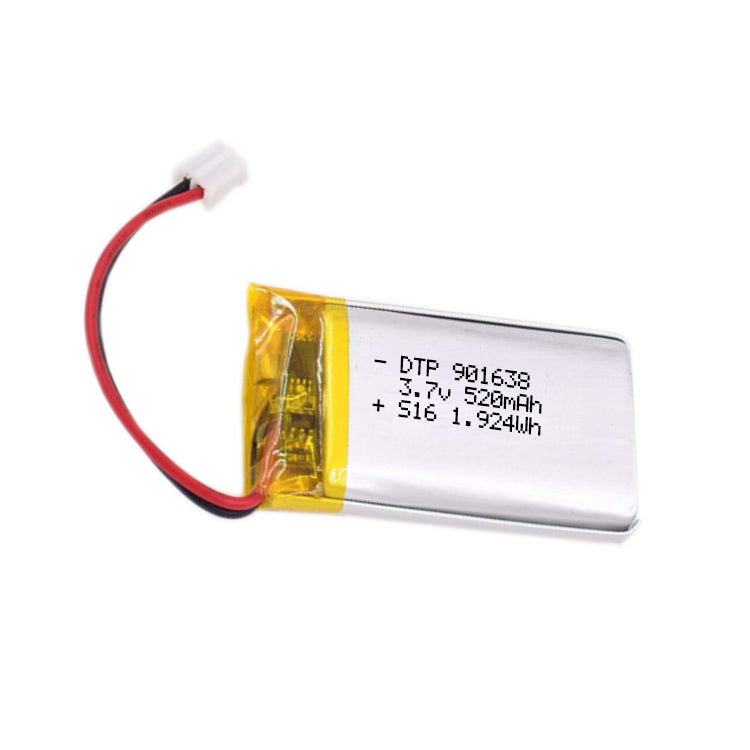 901638 520mAh 3.7V Lithium Ion Battery (A-grade cell）