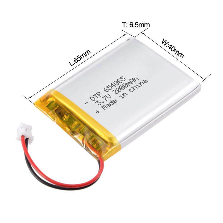 654065 2000mAh 3.7V Lithium Ion Battery (A-grade cell）