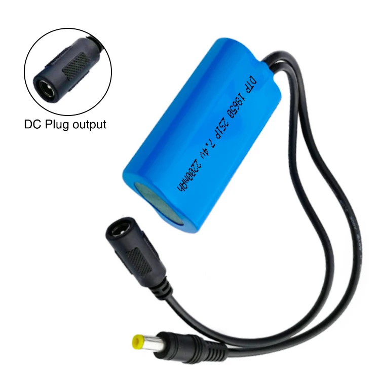 Cylindrical 18650-2S 7.4V  2200mah Li-ion Battery Pack (A-grade cell）