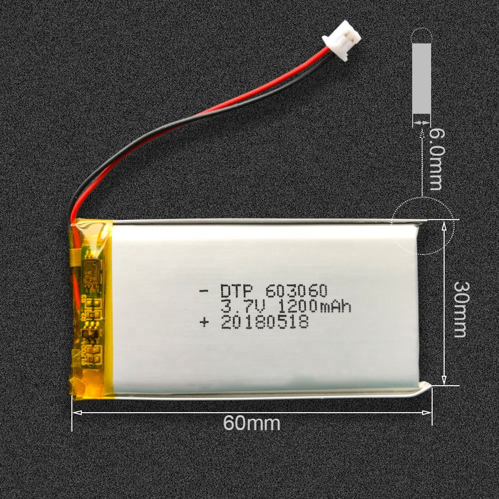 603060 1200mAh 3.7V Lithium Ion Battery (A-grade cell）