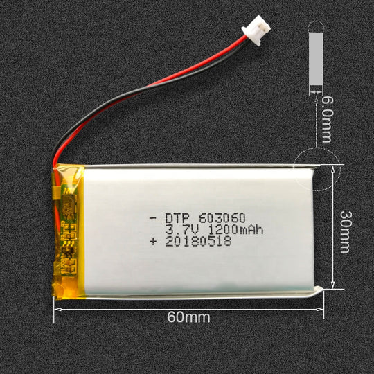 603060 1200mAh 3.7V Lithium Ion Battery (A-grade cell）