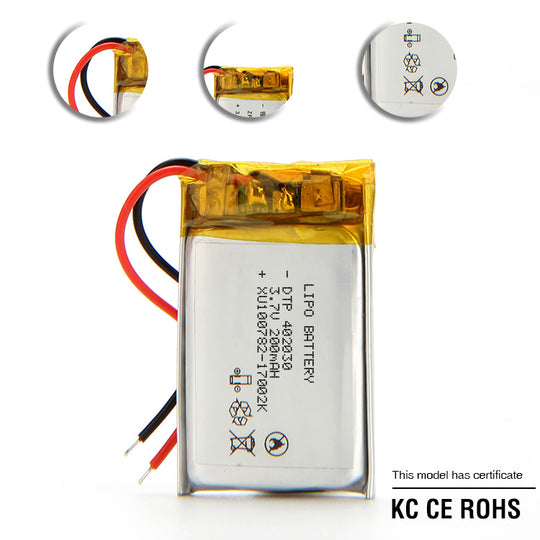 402030 200mAh 3.7V Lithium Ion Battery (A-grade cell）