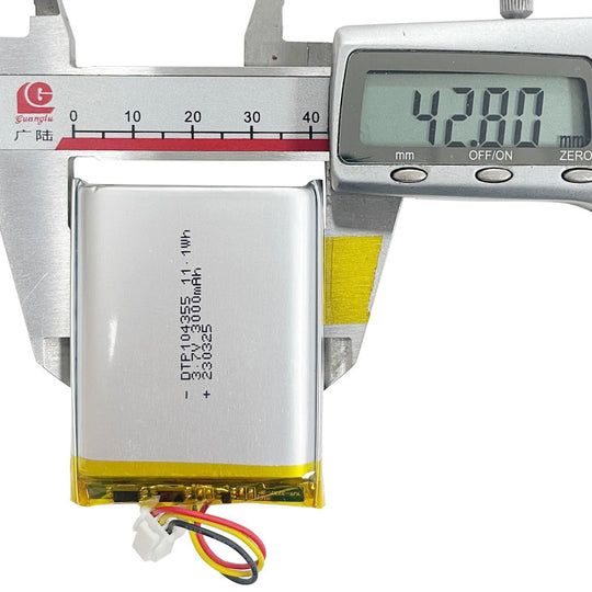 104355 3000mAh 3.7V Lithium Ion Battery (A-grade cell）
