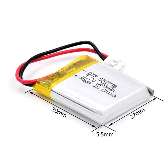 552730 380mAh 3.7V  Lithium Ion Battery (A-grade cell）