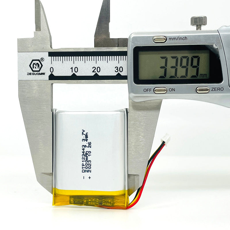 123443 2000mAh 3.7V Lithium Ion Battery (A-grade cell）