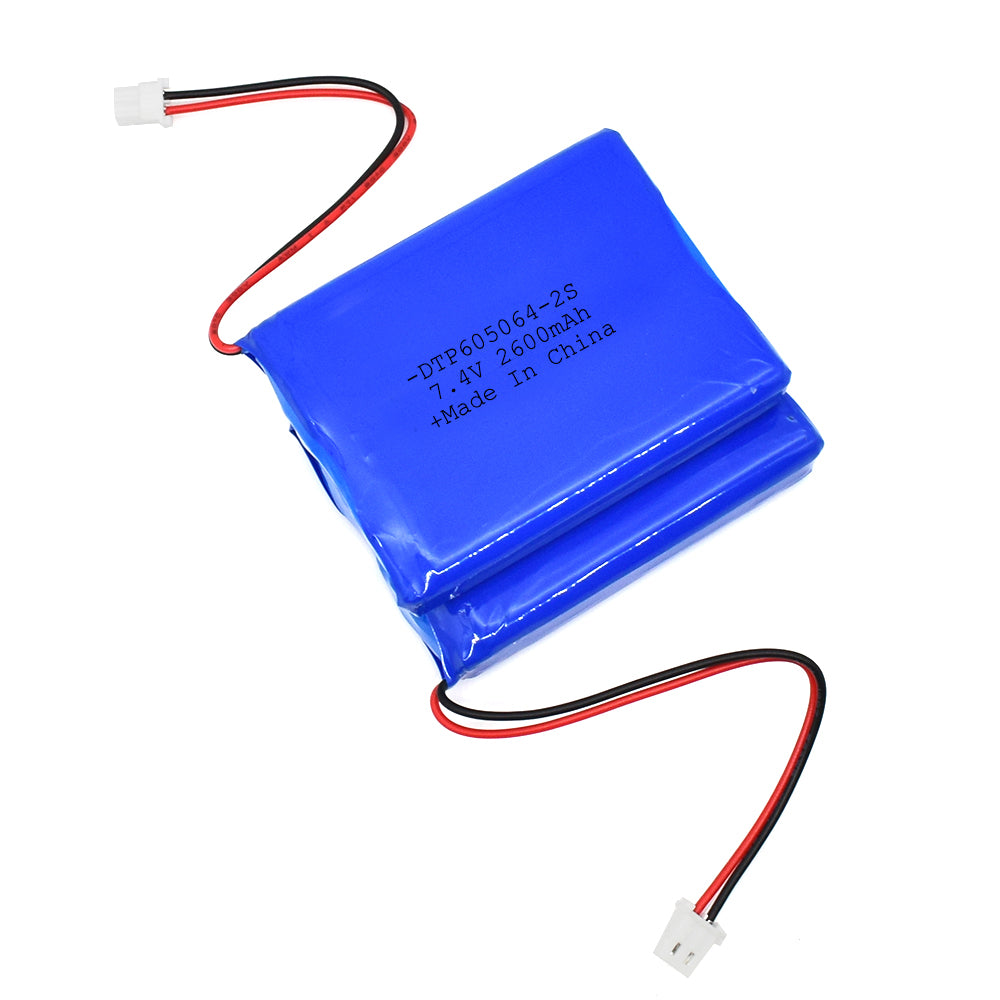 7.4V Lithium Battery Pack 605064-2S 2600mah  (A-grade cell）