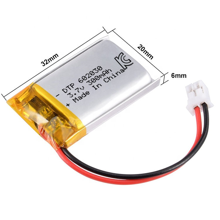 602030 300mAh 3.7V Lithium Ion Battery (A-grade cell）