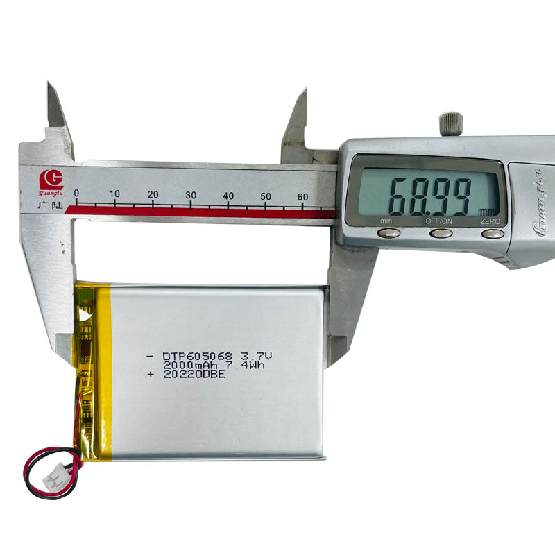 605068 2000mAh 3.7V Lithium Ion Battery (A-grade cell）