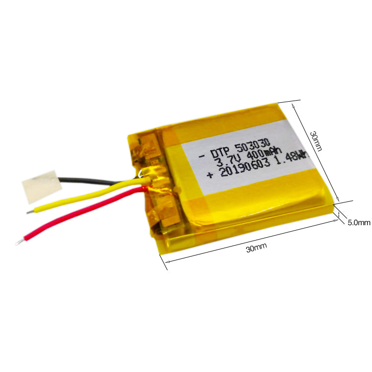 503030 400mAh 3.7V  Lithium Ion Battery (A-grade cell）