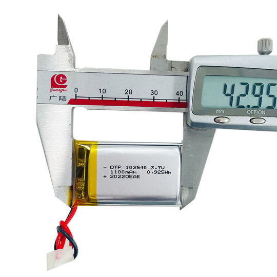 102540 1100mAh 3.7 Lithium Ion Battery (A-grade cell）
