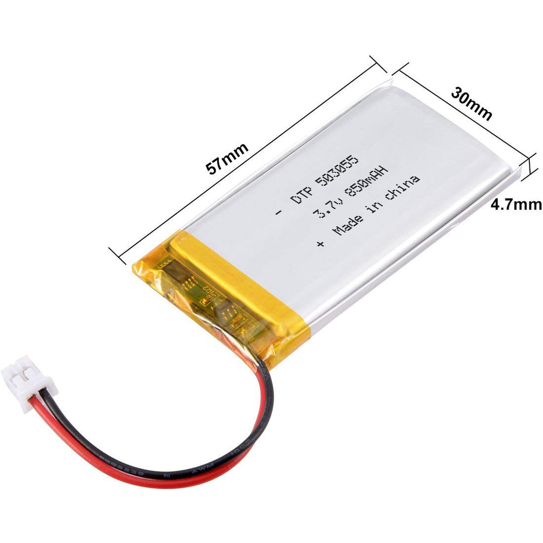 503055 850mAh 3.7V   Lithium Ion Battery (A-grade cell）