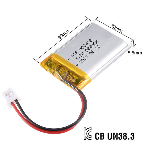 553030 500mAh 3.7V Lithium Ion Battery (A-grade cell）