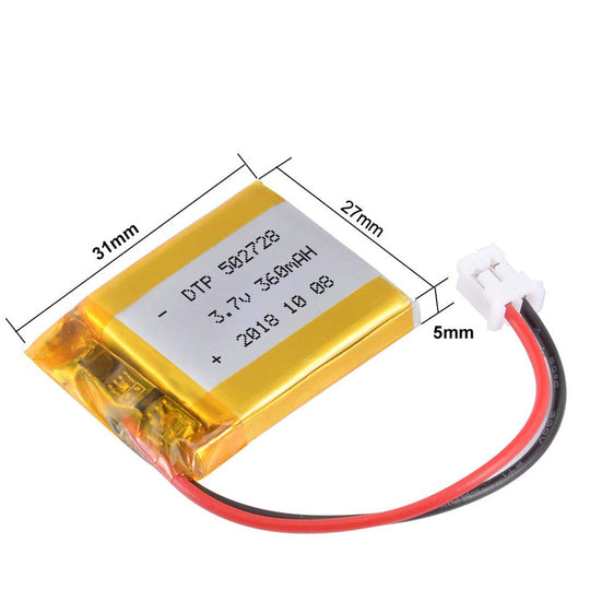 502728 500mAh 3.7V  Lithium Ion Battery (A-grade cell）