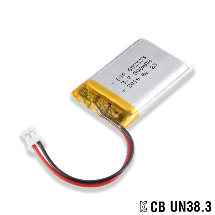 652533 500mAh 3.7V  Lithium Ion Battery (A-grade cell）