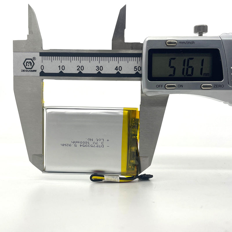 753954 1600mAh 3.7V Lithium Ion Battery (A-grade cell）