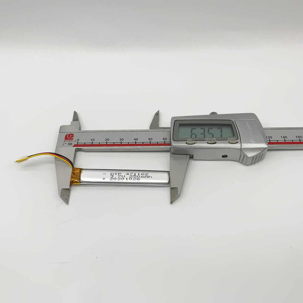 471162 250mAh 3.7V  Lithium Ion Battery (A-grade cell）