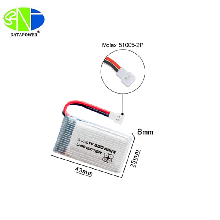 High Rate 20C-802540-2P 3.7V 1200mah Lithium Battery (A-grade cell）