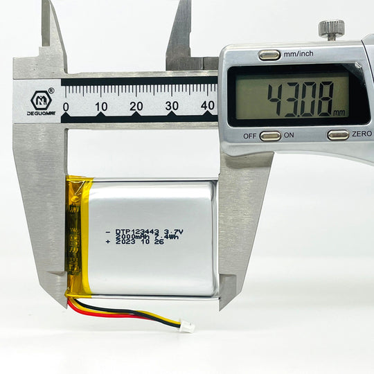 123443 2000mAh 3.7V Lithium Ion Battery (A-grade cell）