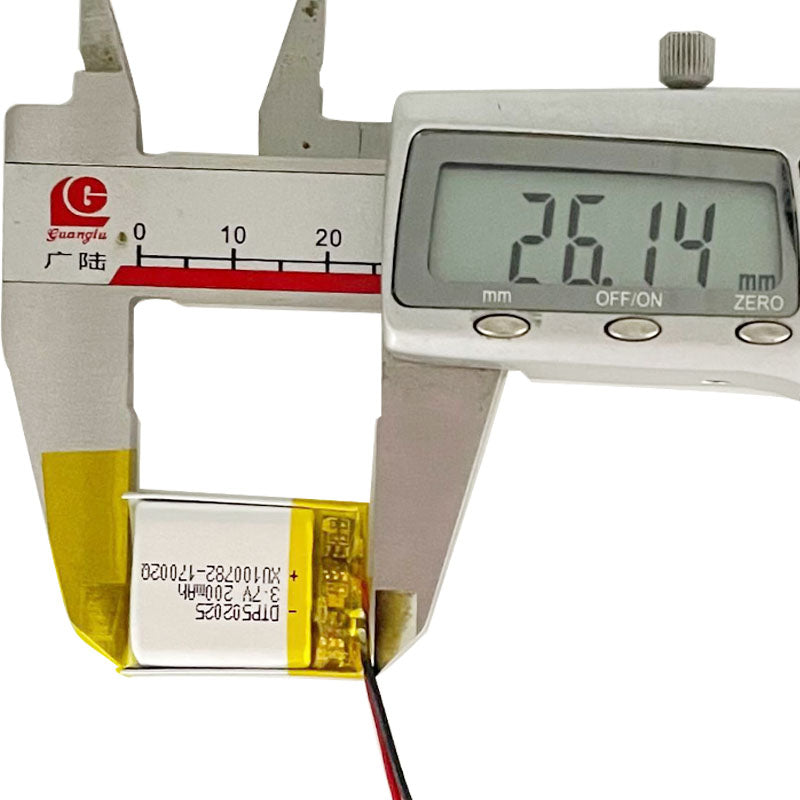 502025 200mAh 3.7V   Lithium Ion Battery (A-grade cell）