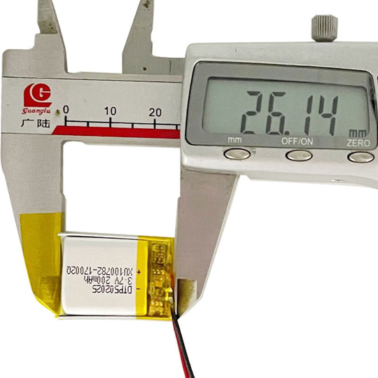 502025 200mAh 3.7V   Lithium Ion Battery (A-grade cell）