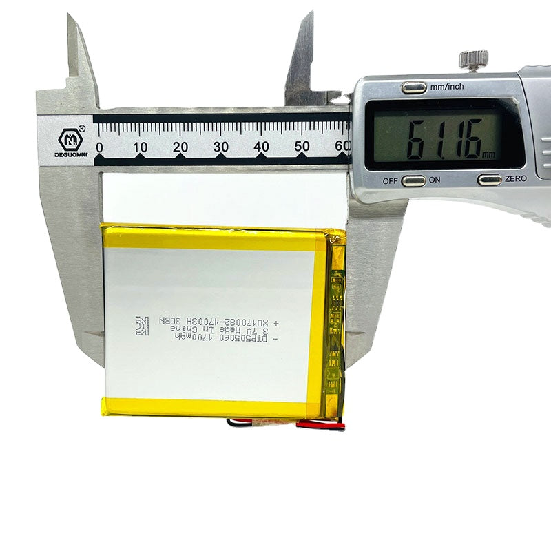 505060 1700mAh 3.7V Lithium Ion Battery (A-grade cell）