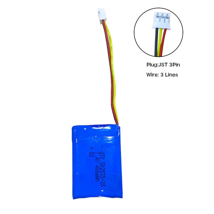 7.4V Lithium Battery Pack 502535-2S 400mah  (A-grade cell）
