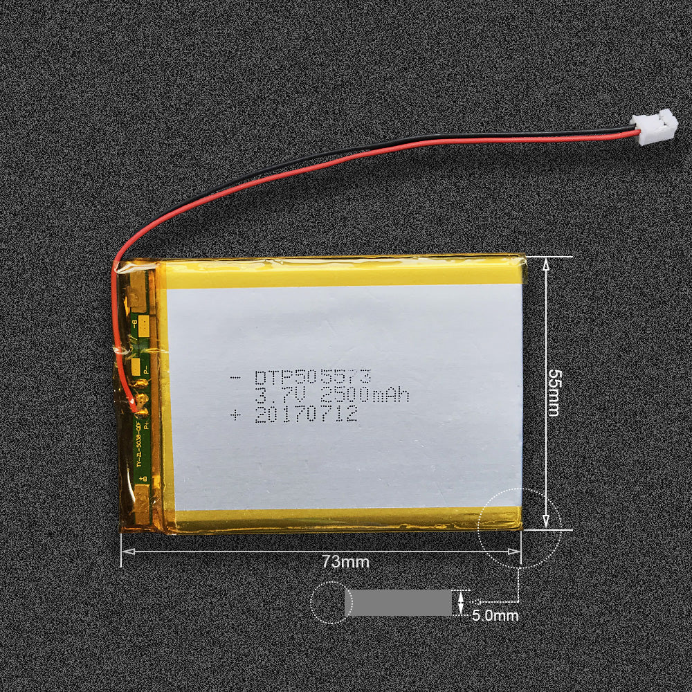 505573 2500mAh 3.7V Lithium Ion Battery (A-grade cell）