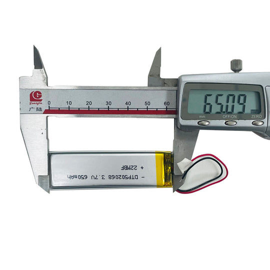 502068 650mAh 3.7V Lithium Ion Battery (A-grade cell）