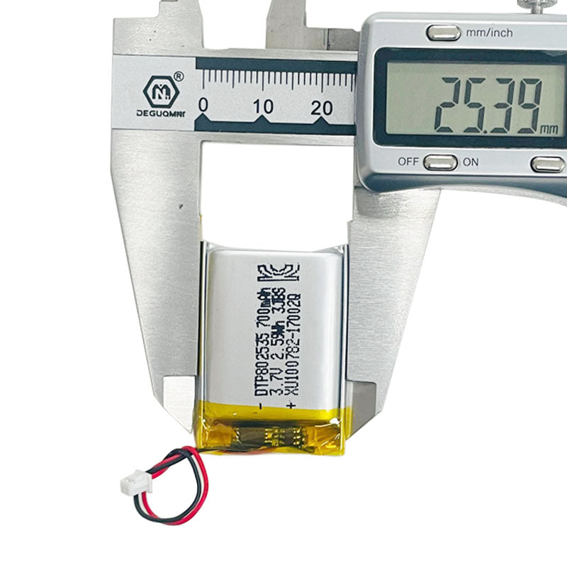 802535 700mAh 3.7V Lithium Ion Battery (A-grade cell）
