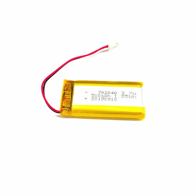 702040 500mAh 3.7V Lithium Ion Battery (A-grade cell）