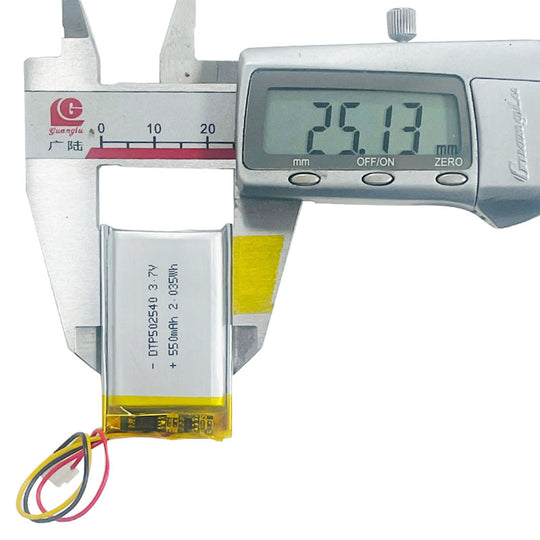 502540 550mAh 3.7V Lithium Ion Battery (A-grade cell）