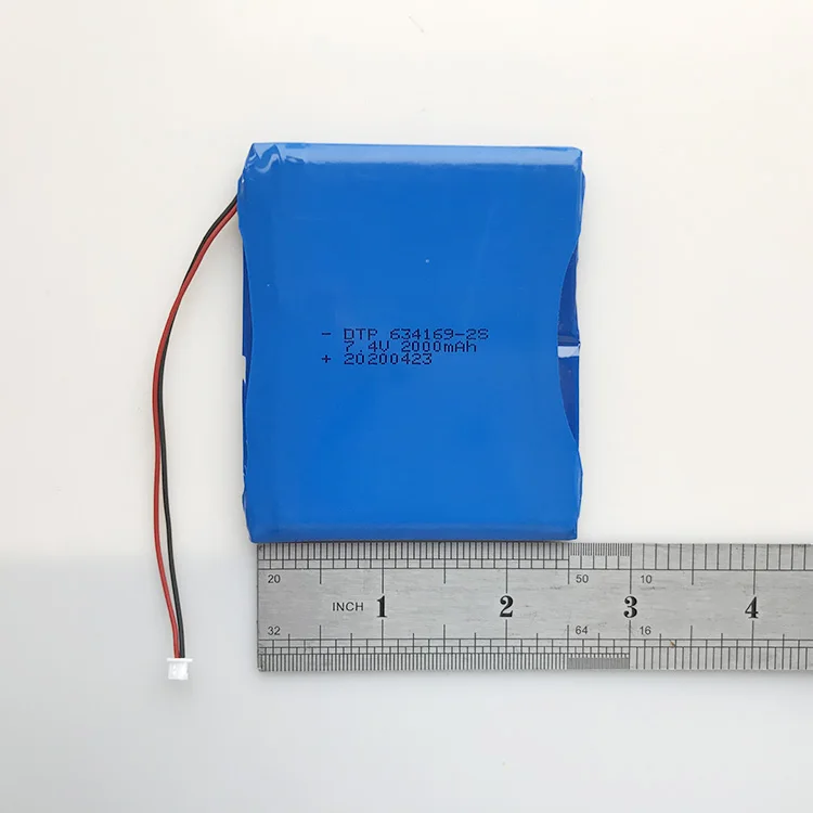 7.4V Lithium Battery Pack 634169-2S 2000mah  (A-grade cell）