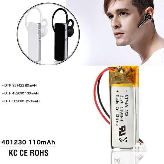 401230 110mAh 3.7V Lithium Ion Battery (A-grade cell）