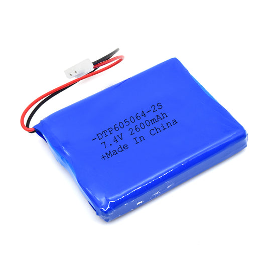 7.4V Lithium Battery Pack 605064-2S 2600mah  (A-grade cell）