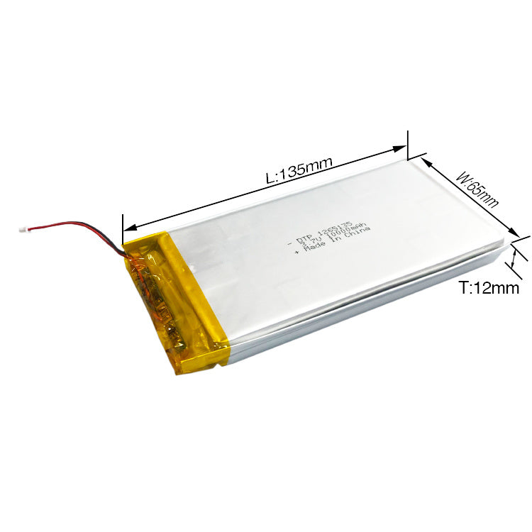 1265135 10000mAh 3.7V Lithium Ion Battery (A-grade cell）