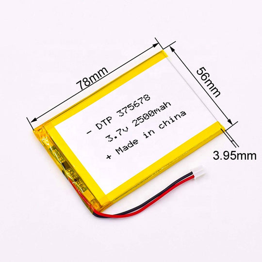 375678 2500mAh 3.7V Lithium Ion Battery (A-grade cell）